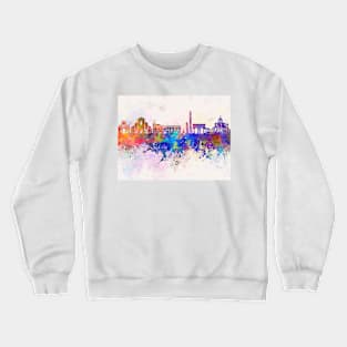 Bologna skyline in watercolor background Crewneck Sweatshirt